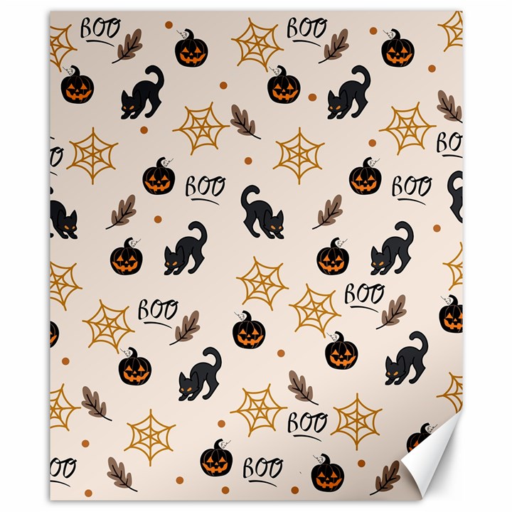 Cat Halloween Pattern Canvas 8  x 10 