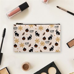 Cat Halloween Pattern Cosmetic Bag (small) by Ndabl3x