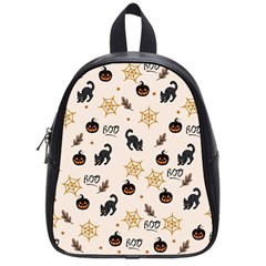 Cat Halloween Pattern School Bag (small) by Ndabl3x