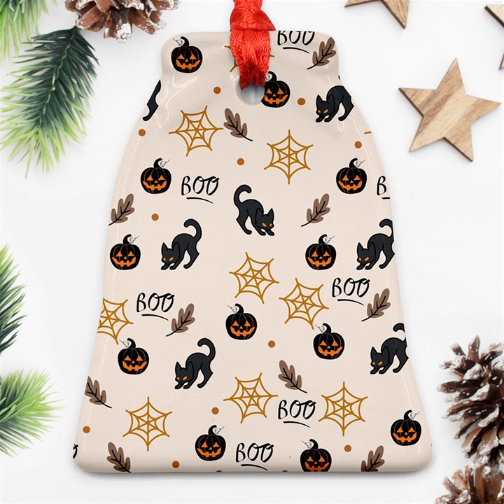 Cat Halloween Pattern Bell Ornament (Two Sides)