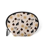 Cat Halloween Pattern Accessory Pouch (Small) Back