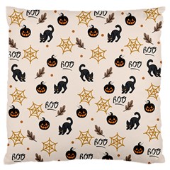 Cat Halloween Pattern Standard Premium Plush Fleece Cushion Case (two Sides) by Ndabl3x