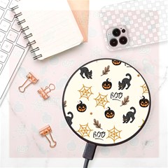 Cat Halloween Pattern Wireless Fast Charger(black) by Ndabl3x