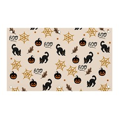 Cat Halloween Pattern Banner And Sign 5  X 3  by Ndabl3x