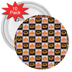 Chess Halloween Pattern 3  Buttons (10 Pack)  by Ndabl3x