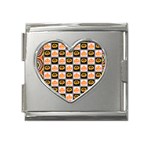 Chess Halloween Pattern Mega Link Heart Italian Charm (18mm) Front