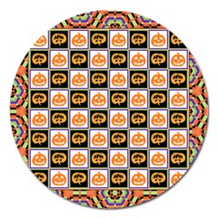 Chess Halloween Pattern Magnet 5  (round) by Ndabl3x