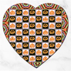 Chess Halloween Pattern Jigsaw Puzzle (heart) by Ndabl3x