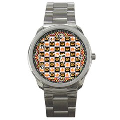 Chess Halloween Pattern Sport Metal Watch by Ndabl3x