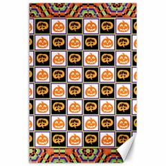 Chess Halloween Pattern Canvas 24  X 36  by Ndabl3x