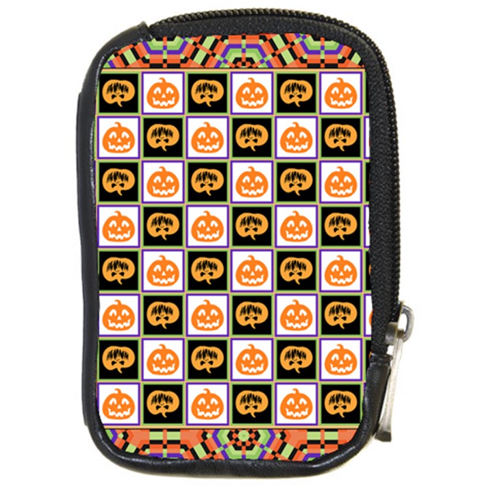 Chess Halloween Pattern Compact Camera Leather Case