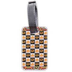 Chess Halloween Pattern Luggage Tag (two Sides) by Ndabl3x