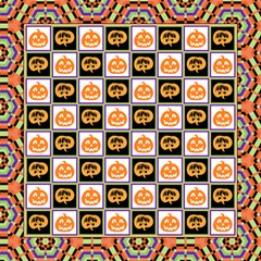 Chess Halloween Pattern Play Mat (square) by Ndabl3x