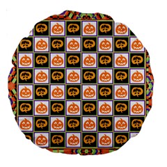 Chess Halloween Pattern Large 18  Premium Round Cushions by Ndabl3x