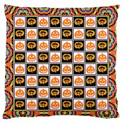 Chess Halloween Pattern Large Premium Plush Fleece Cushion Case (two Sides) by Ndabl3x