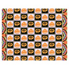 Chess Halloween Pattern Two Sides Premium Plush Fleece Blanket (medium) by Ndabl3x