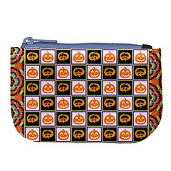 Chess Halloween Pattern Large Coin Purse by Ndabl3x