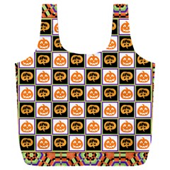 Chess Halloween Pattern Full Print Recycle Bag (xxl) by Ndabl3x