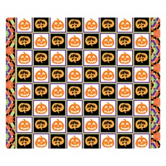 Chess Halloween Pattern Premium Plush Fleece Blanket (small) by Ndabl3x