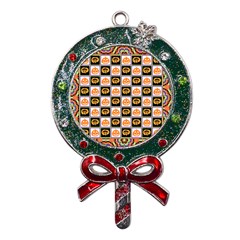 Chess Halloween Pattern Metal X mas Lollipop With Crystal Ornament by Ndabl3x