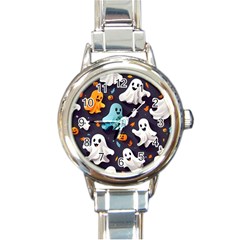 Ghost Pumpkin Scary Round Italian Charm Watch by Ndabl3x