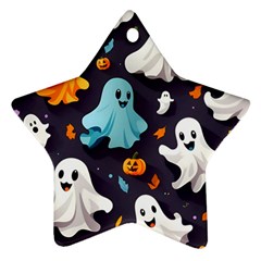 Ghost Pumpkin Scary Ornament (star) by Ndabl3x