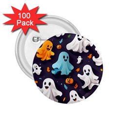 Ghost Pumpkin Scary 2 25  Buttons (100 Pack)  by Ndabl3x