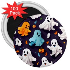 Ghost Pumpkin Scary 3  Magnets (100 Pack) by Ndabl3x