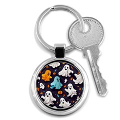 Ghost Pumpkin Scary Key Chain (round) by Ndabl3x