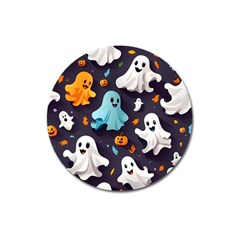 Ghost Pumpkin Scary Magnet 3  (round) by Ndabl3x