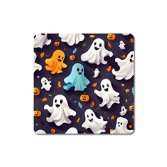 Ghost Pumpkin Scary Square Magnet by Ndabl3x