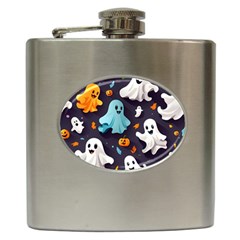 Ghost Pumpkin Scary Hip Flask (6 Oz) by Ndabl3x