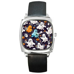 Ghost Pumpkin Scary Square Metal Watch by Ndabl3x