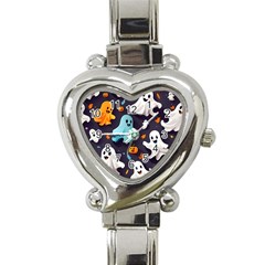 Ghost Pumpkin Scary Heart Italian Charm Watch by Ndabl3x