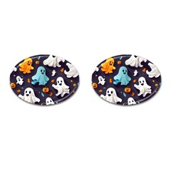 Ghost Pumpkin Scary Cufflinks (oval) by Ndabl3x