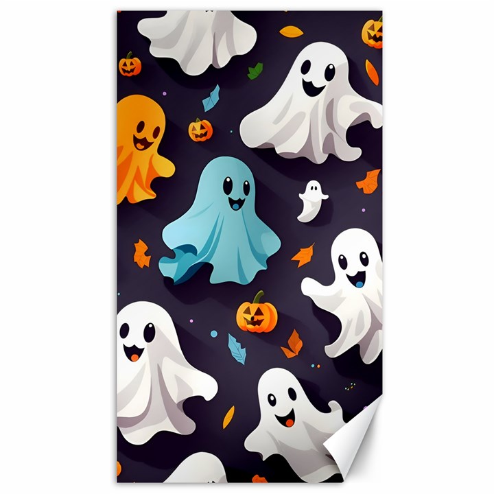 Ghost Pumpkin Scary Canvas 40  x 72 