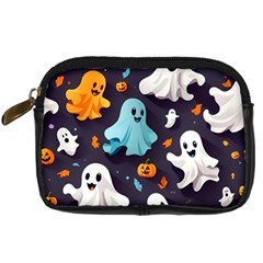 Ghost Pumpkin Scary Digital Camera Leather Case by Ndabl3x