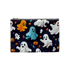 Ghost Pumpkin Scary Cosmetic Bag (medium)