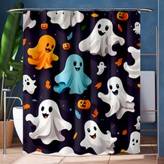 Ghost Pumpkin Scary Shower Curtain 60  X 72  (medium)  by Ndabl3x