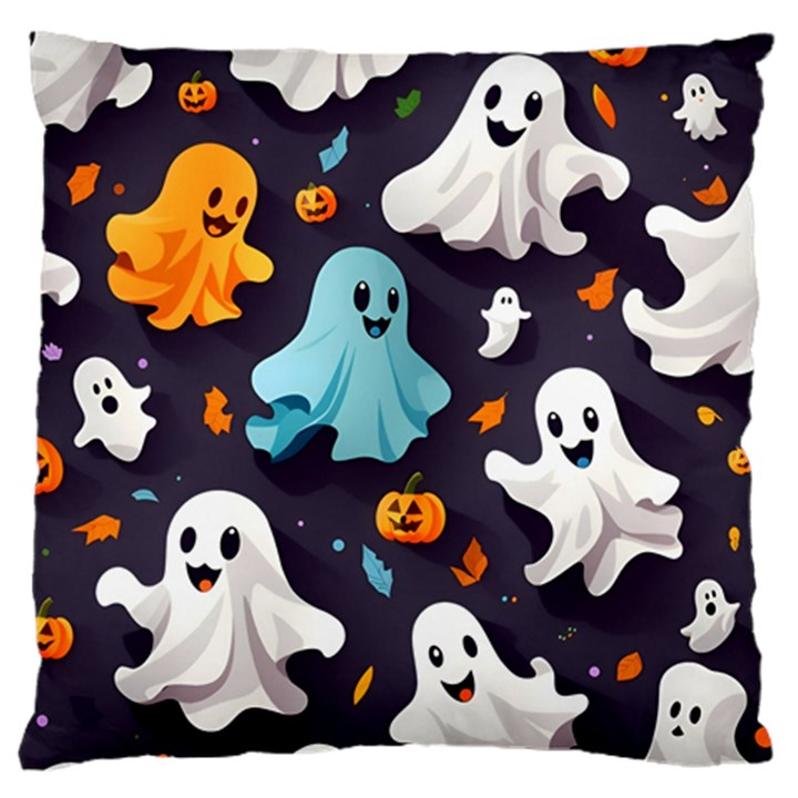 Ghost Pumpkin Scary Large Cushion Case (One Side)