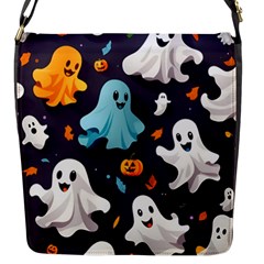 Ghost Pumpkin Scary Flap Closure Messenger Bag (s) by Ndabl3x