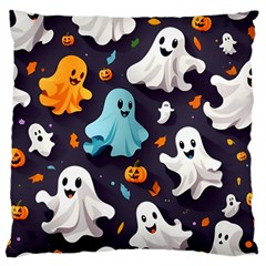 Ghost Pumpkin Scary Standard Premium Plush Fleece Cushion Case (two Sides) by Ndabl3x