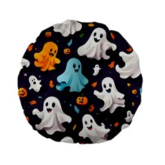 Ghost Pumpkin Scary Standard 15  Premium Flano Round Cushions by Ndabl3x