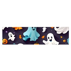 Ghost Pumpkin Scary Oblong Satin Scarf (16  X 60 ) by Ndabl3x