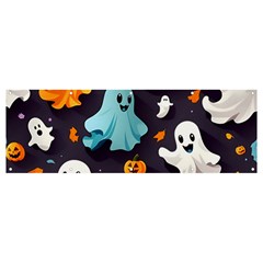 Ghost Pumpkin Scary Banner And Sign 12  X 4  by Ndabl3x