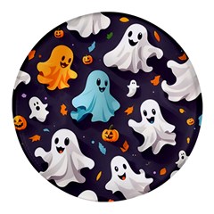 Ghost Pumpkin Scary Round Glass Fridge Magnet (4 Pack)