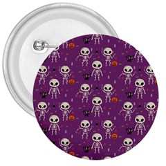 Skull Halloween Pattern 3  Buttons by Ndabl3x