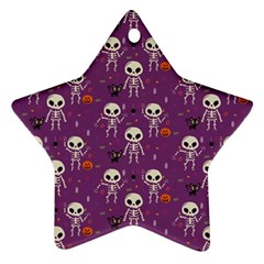 Skull Halloween Pattern Ornament (star) by Ndabl3x