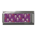 Skull Halloween Pattern Superlink Italian Charm (9mm) Front