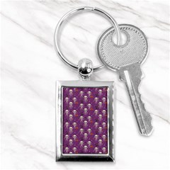 Skull Halloween Pattern Key Chain (rectangle) by Ndabl3x